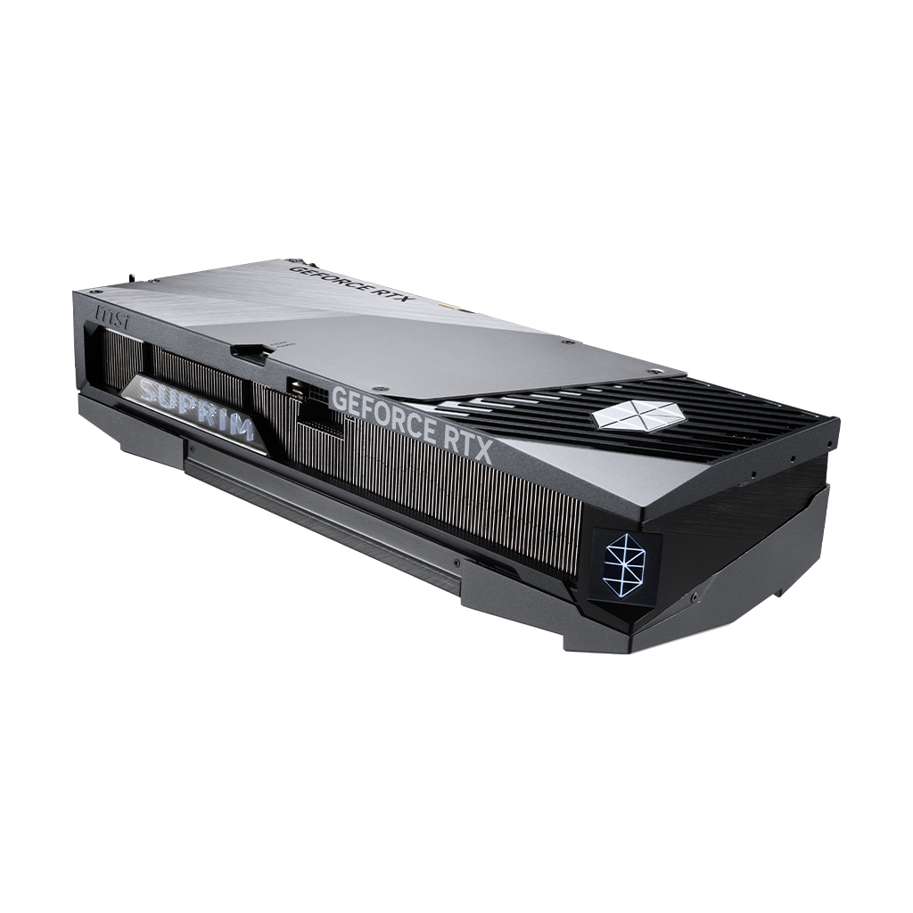 MSI GeForce RTX 5090 32G SUPRIM SOC Graphics Card — Side with backplate view