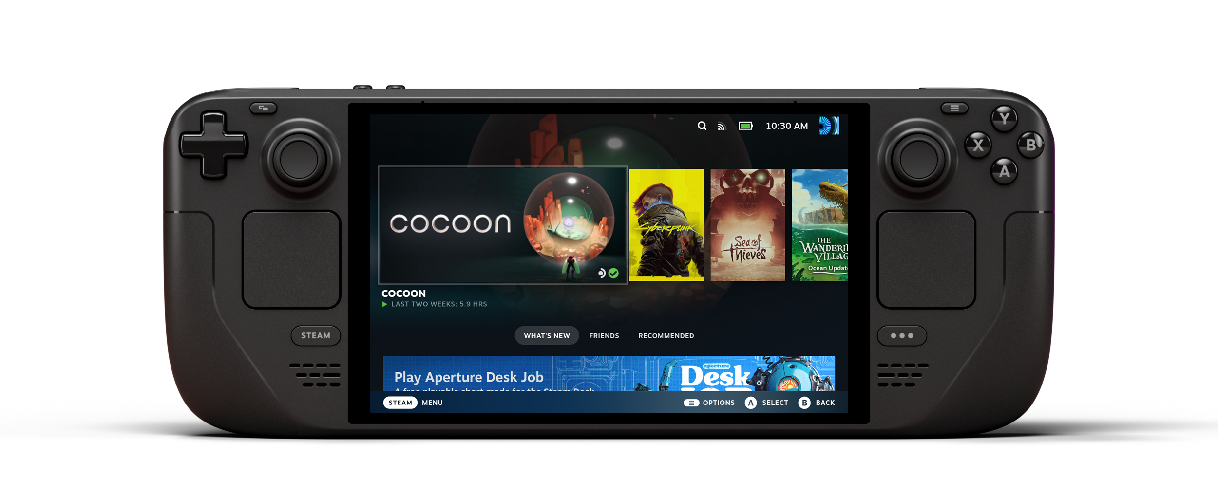 Steam Deck OLED целиком, вид спереди