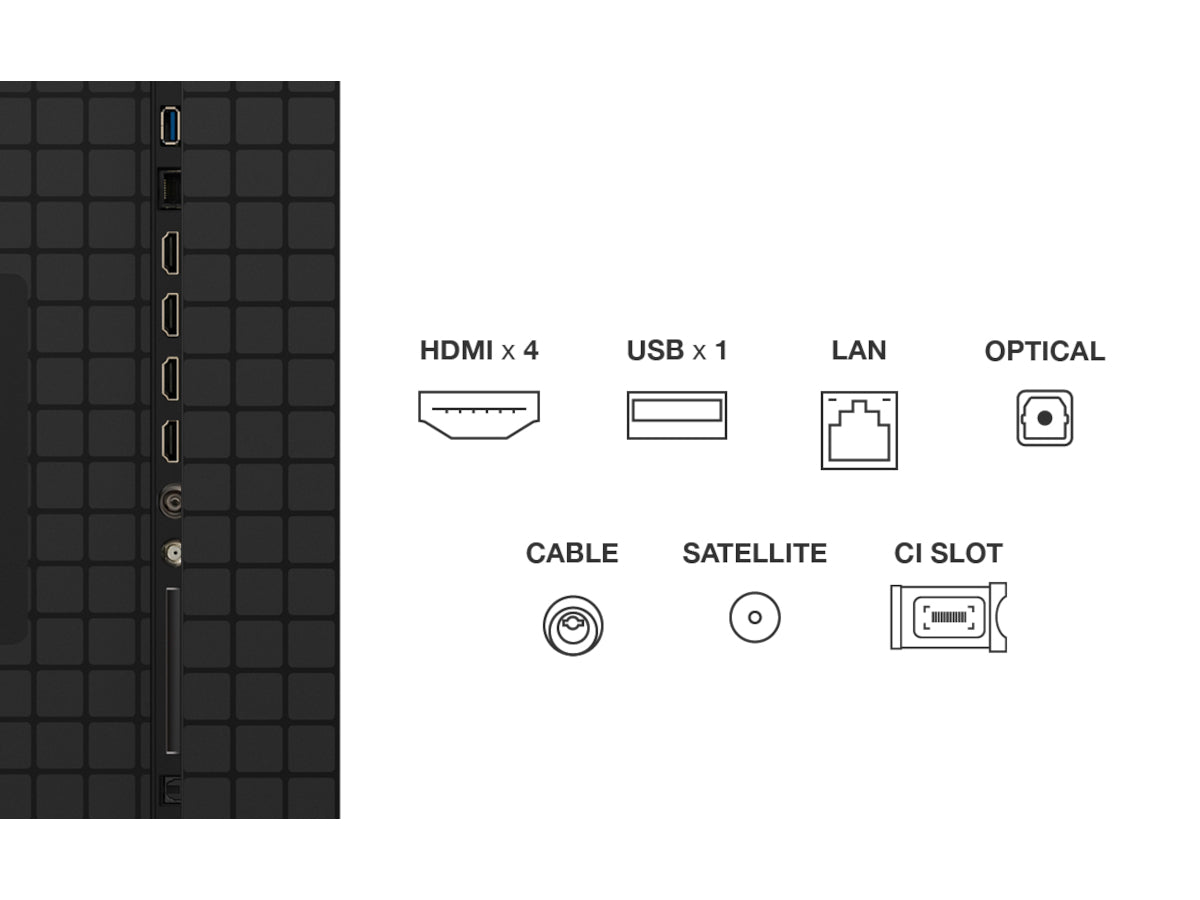 TCL 65C9K rear view with Bang and Olufsen audio system