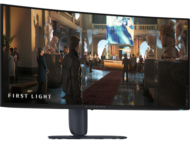 Alienware AW3426DW black gaming monitor, front-right view