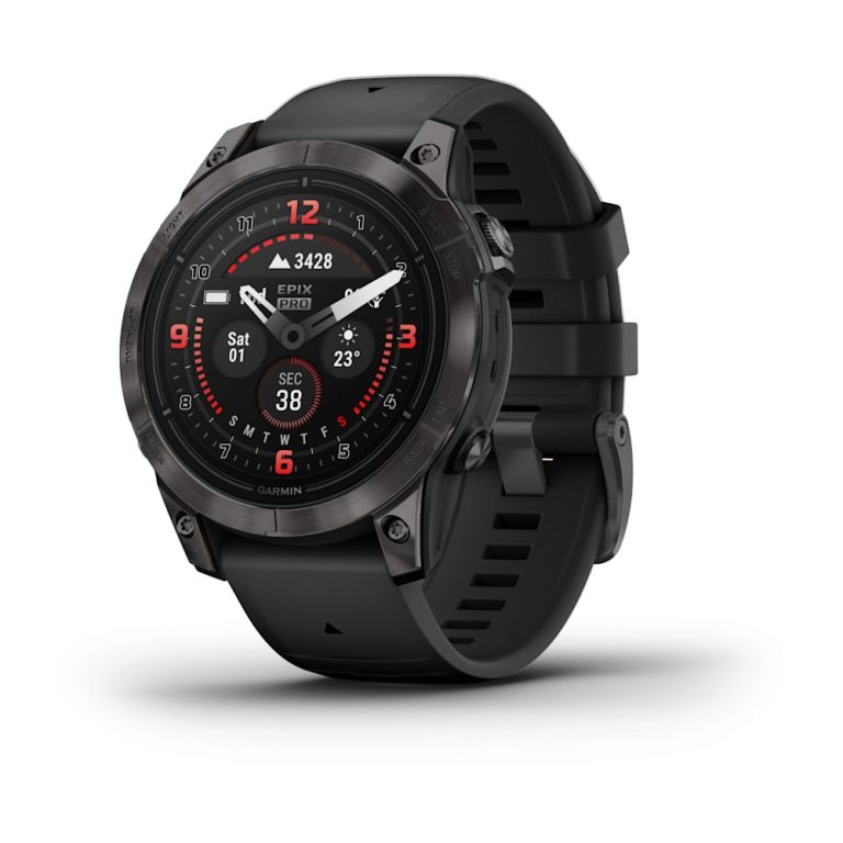 Garmin epix Pro Gen 2 Sapphire 47mm black carbon grey — Three-quarter front view