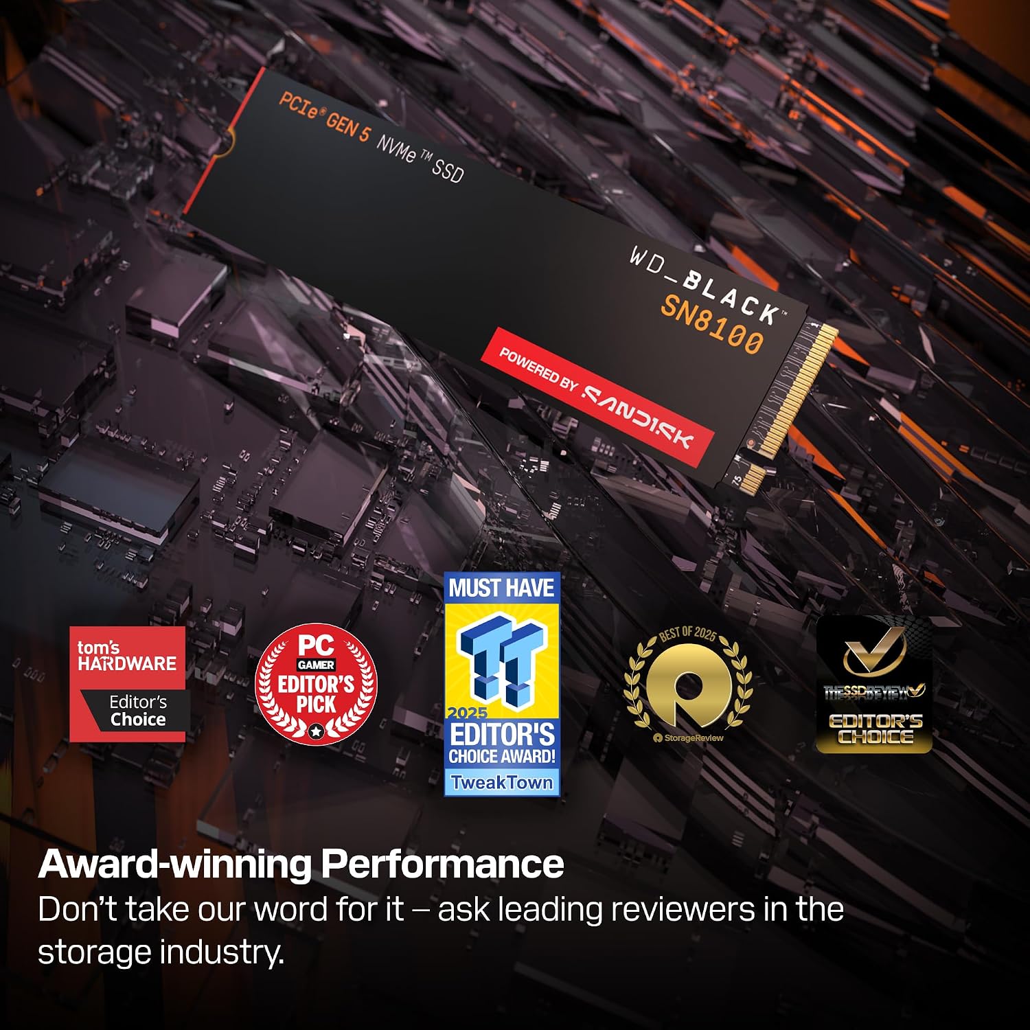 WD_BLACK SN8100 award-winning performance product montage