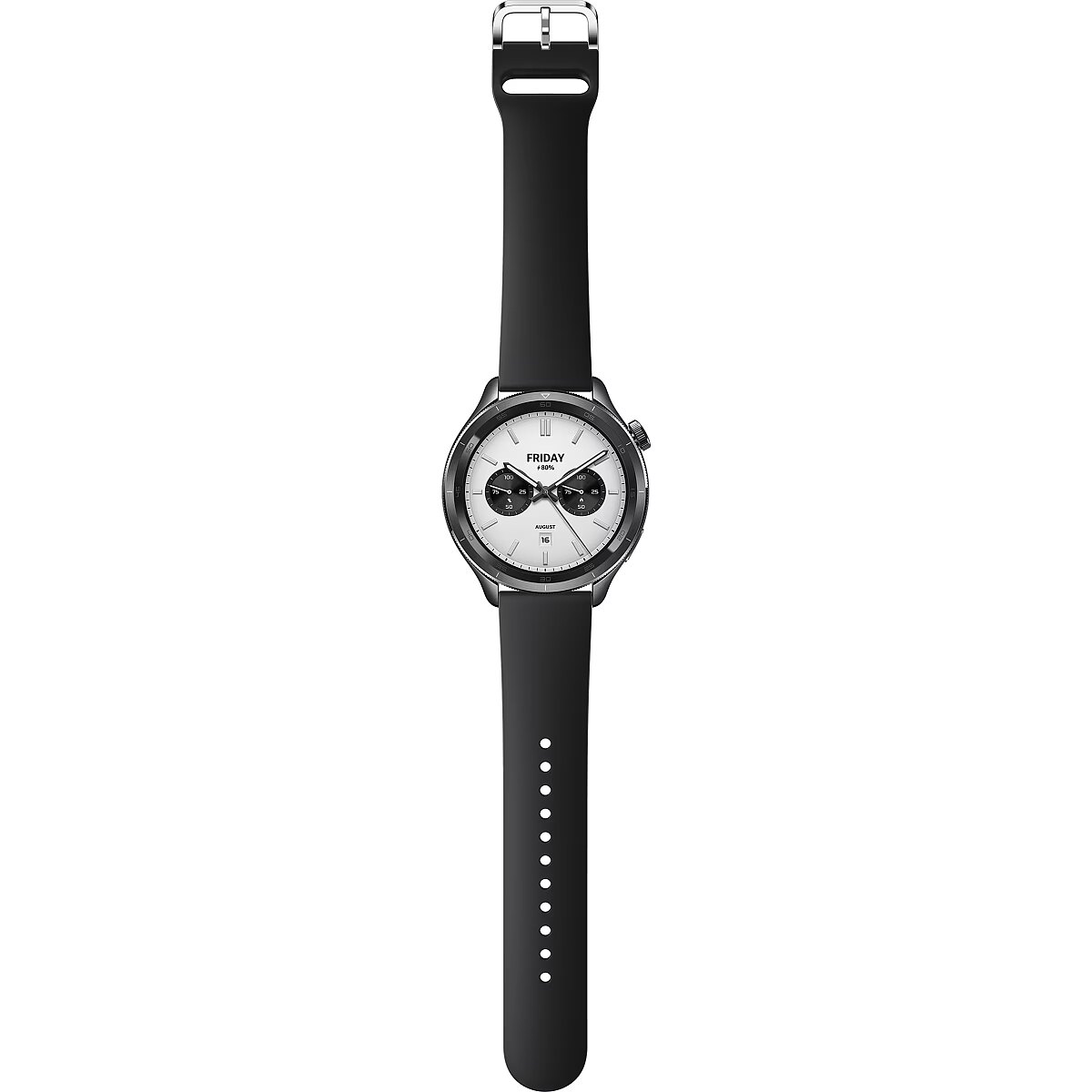 Xiaomi Watch S4 Black, full-length front view with strap