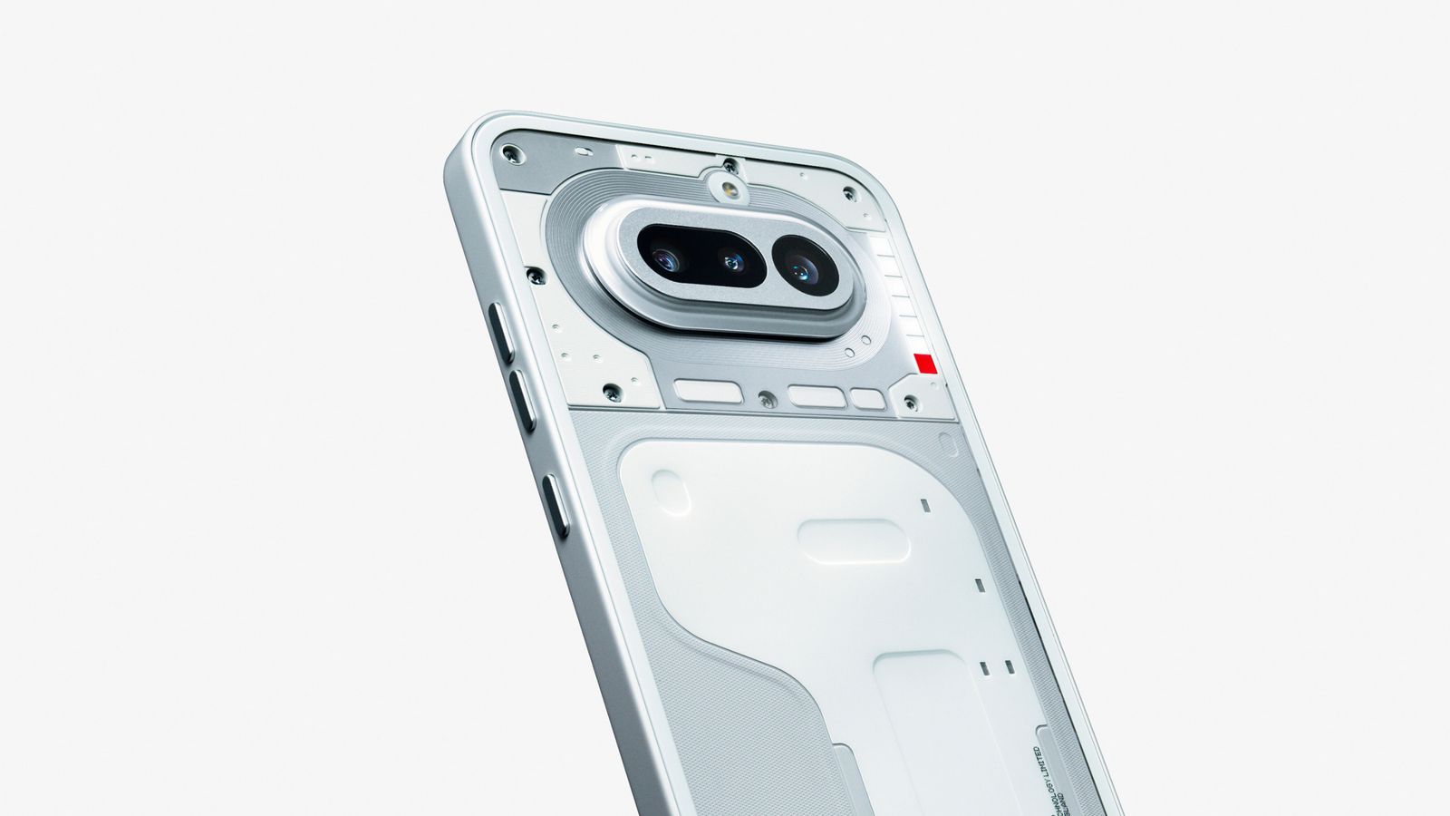 Nothing Phone (4a) White — angled upper rear view