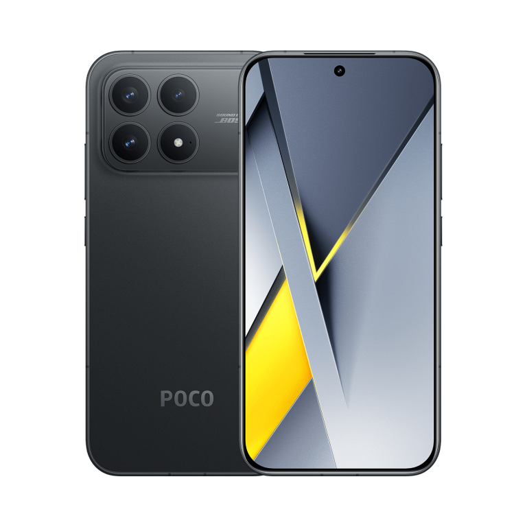 POCO F8 Pro Black — Front and rear view