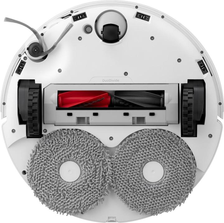 Roborock Qrevo Edge 5V1 Robot Vacuum and Mop (White) — Underside brushes and mop pads