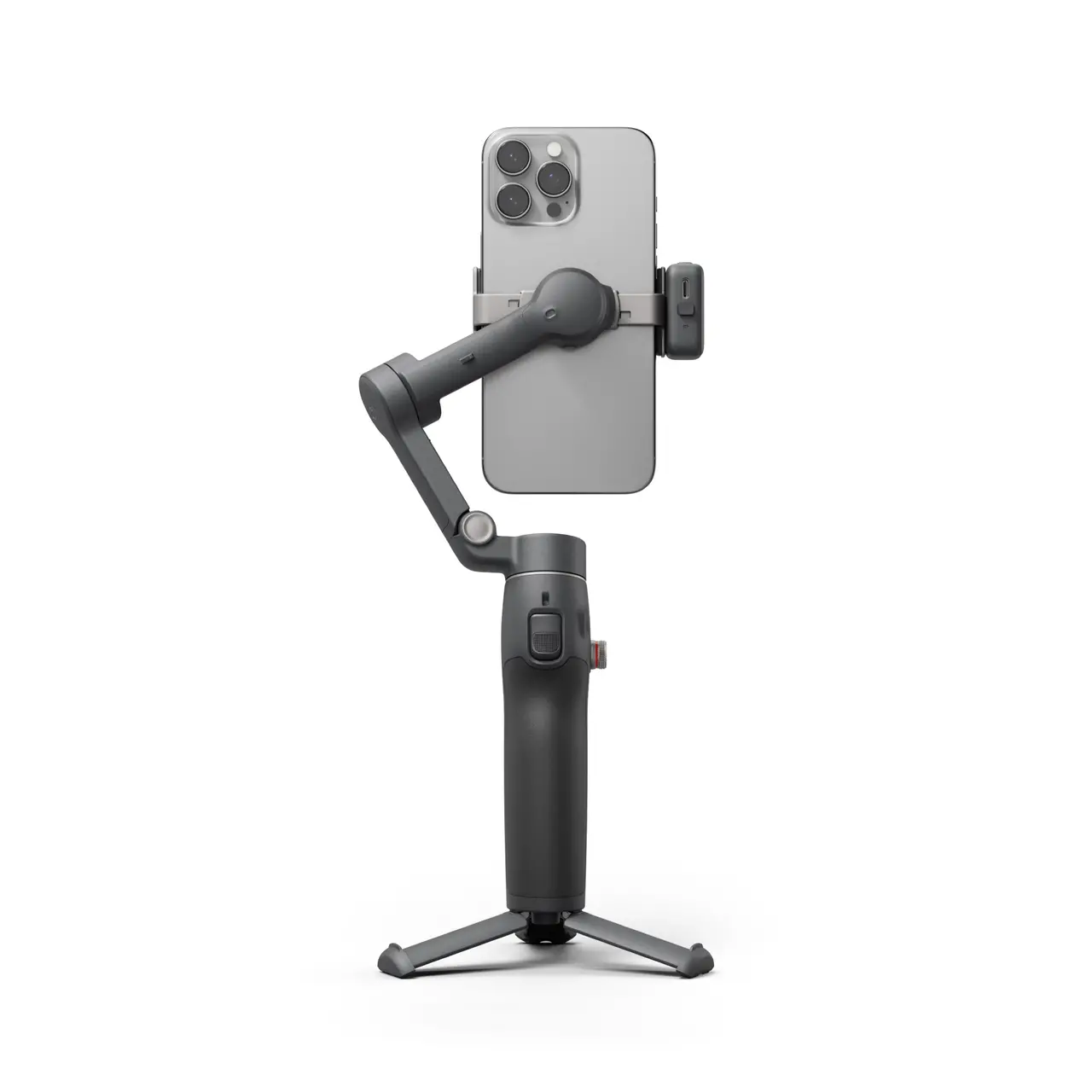 DJI Osmo Mobile 8 Advanced Tracking Combo — Rear view with illustrative smartphone