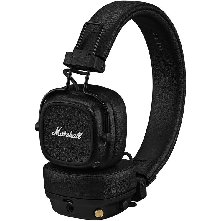 Marshall Major V Black целиком, белый фон