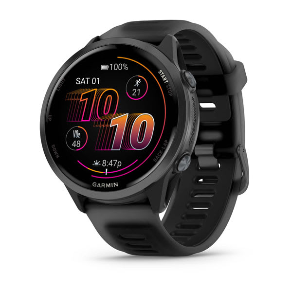 Garmin Forerunner 570 47mm (Black) — Angled product view