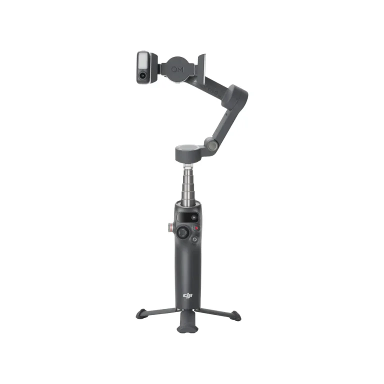 DJI Osmo Mobile 8 Advanced Tracking Combo — Unfolded gimbal with integrated tripod