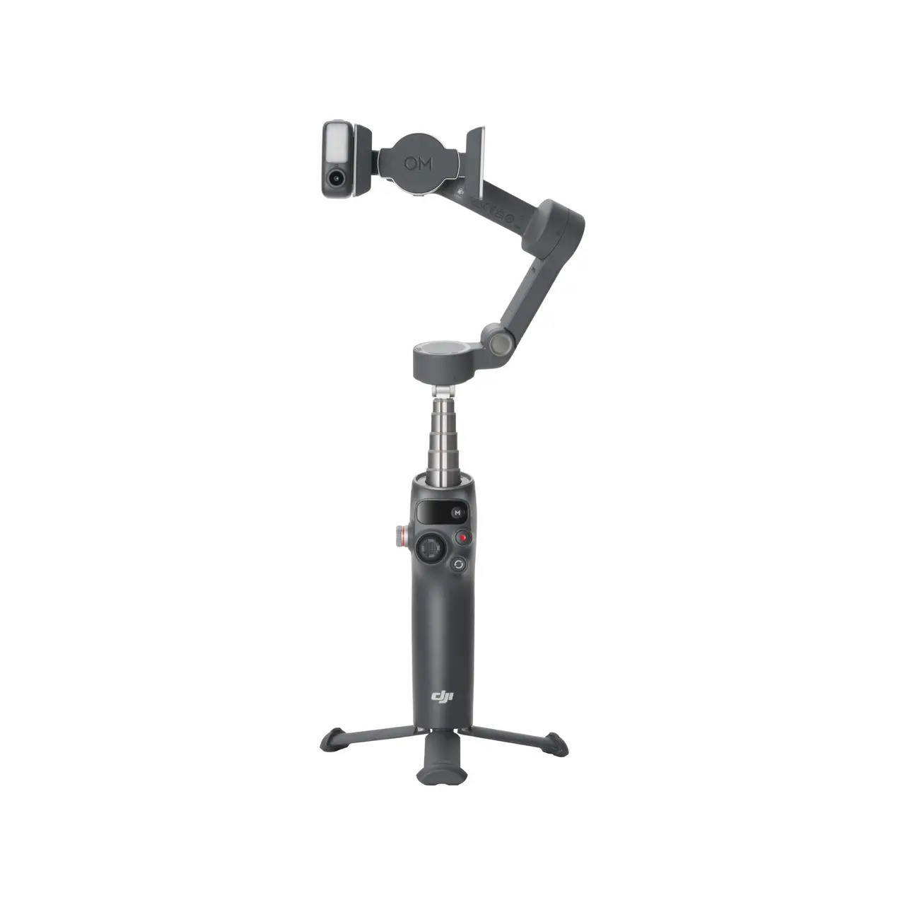 DJI Osmo Mobile 8 Advanced Tracking Combo — Unfolded gimbal with integrated tripod