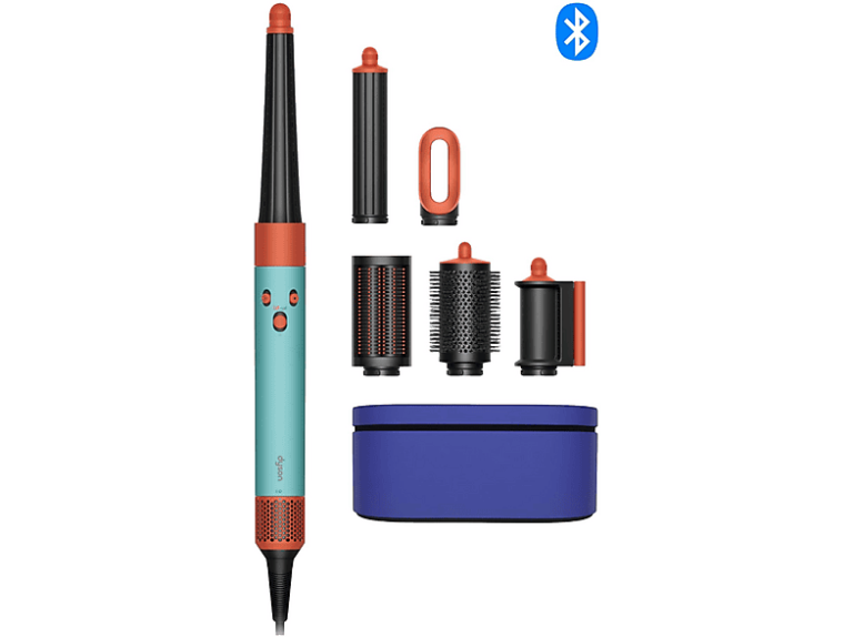 Dyson Airwrap i.d. Straight+Wavy Ceramic Patina/Topaz with case and six styling attachments