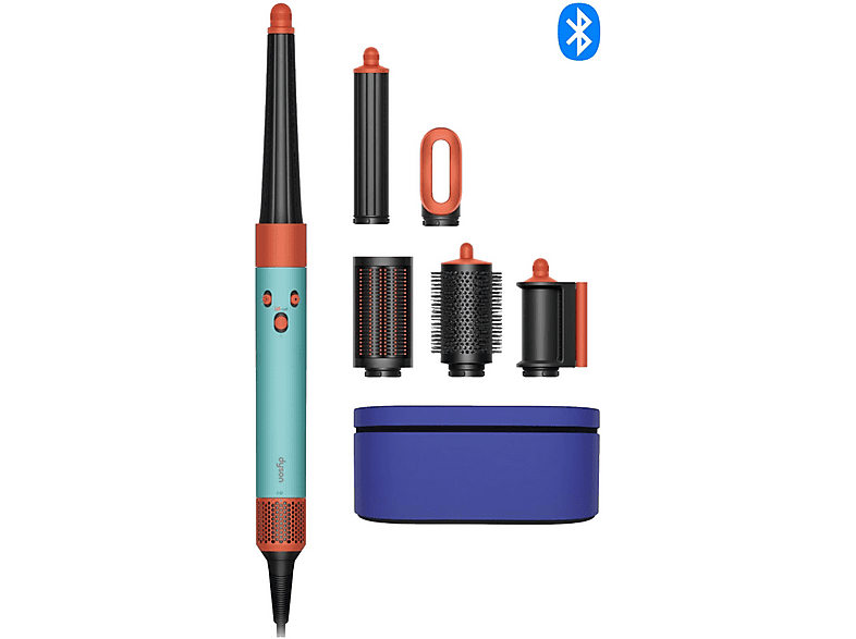 Dyson Airwrap i.d. Straight+Wavy Ceramic Patina/Topaz with case and six styling attachments