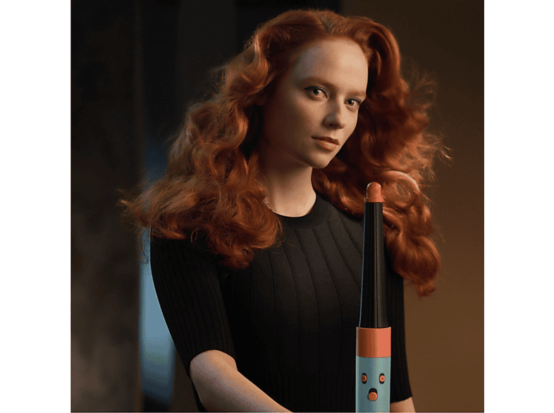 Dyson Airwrap i.d. Ceramic Patina/Topaz with conical barrel, lifestyle view