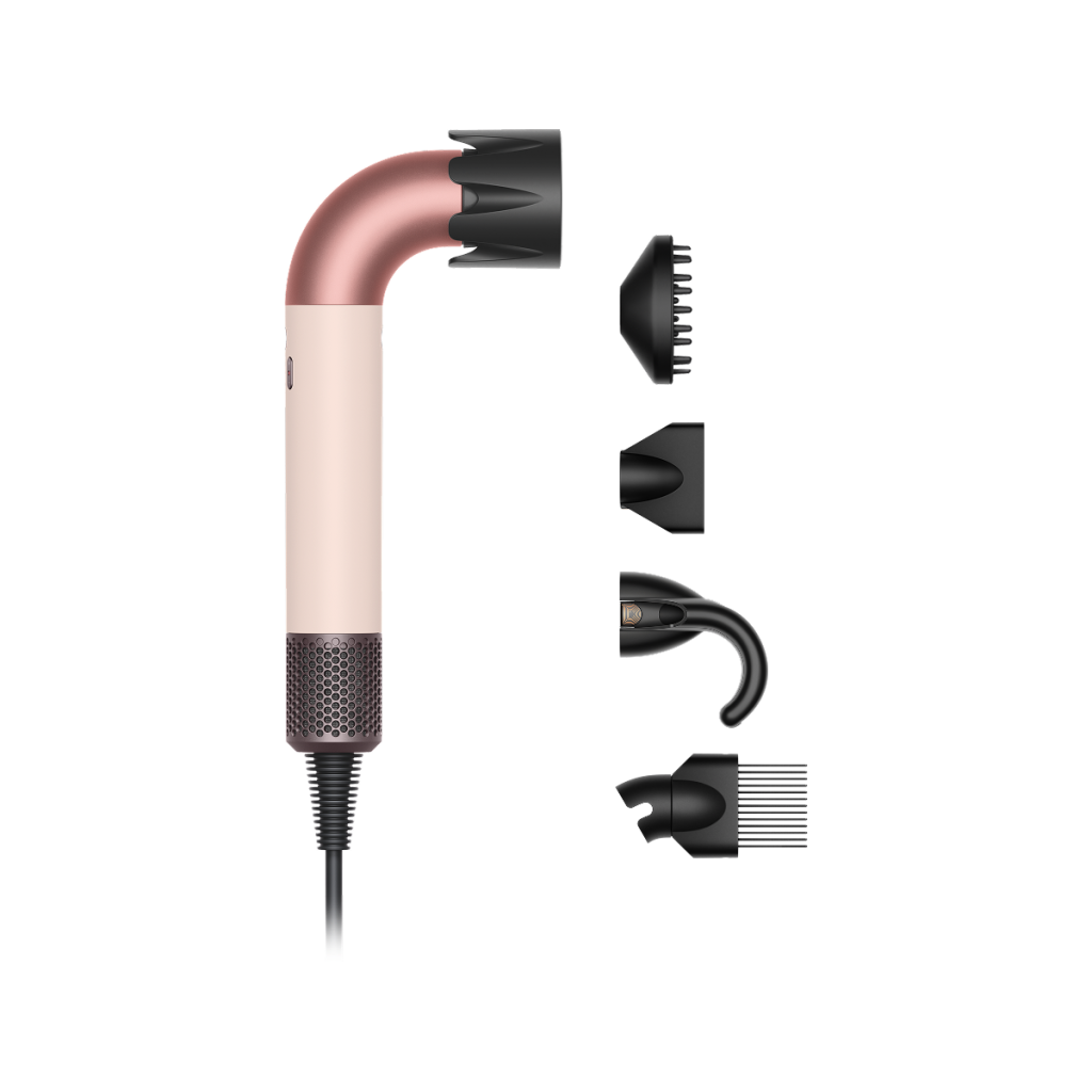 Dyson Supersonic r Ceramic Pink Rose Gold целиком с насадками