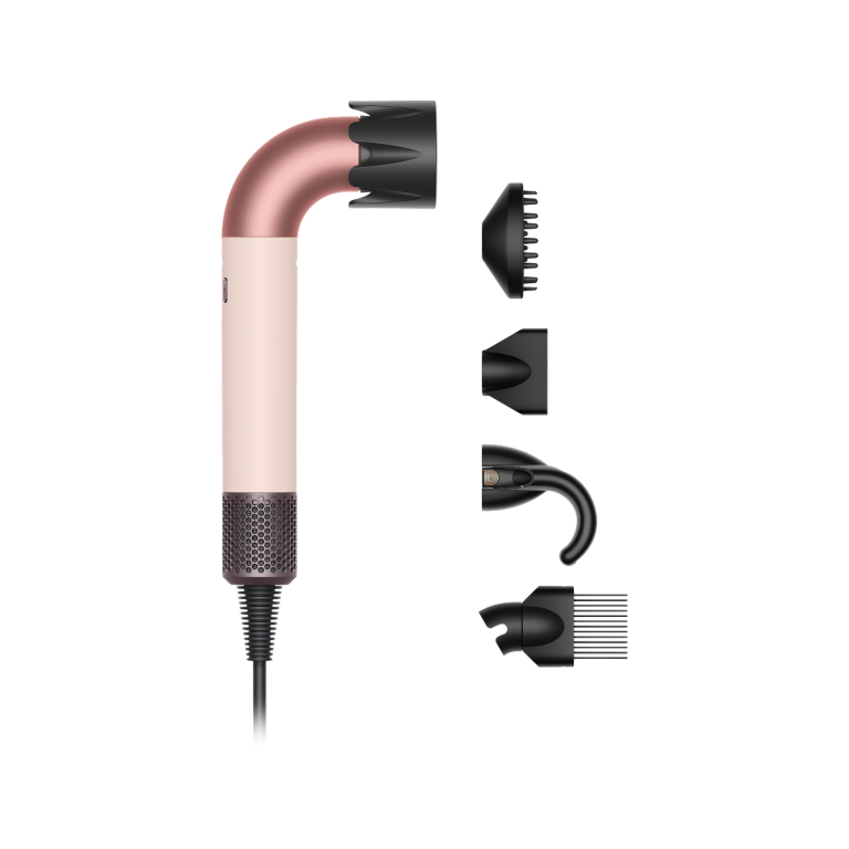 Dyson Supersonic r Ceramic Pink Rose Gold целиком с насадками