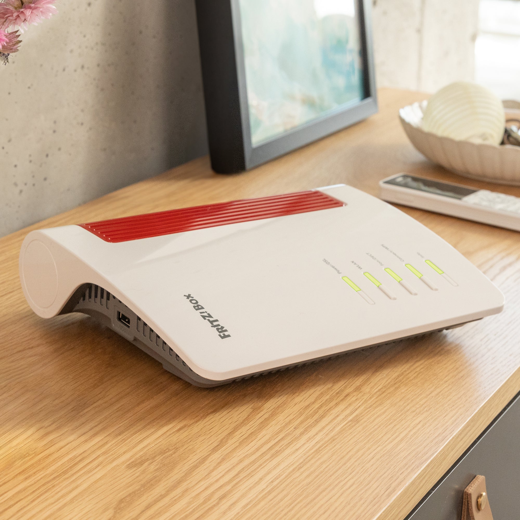 AVM FRITZ!Box 7690 DSL Wi-Fi 7 Router — Router in a home setting