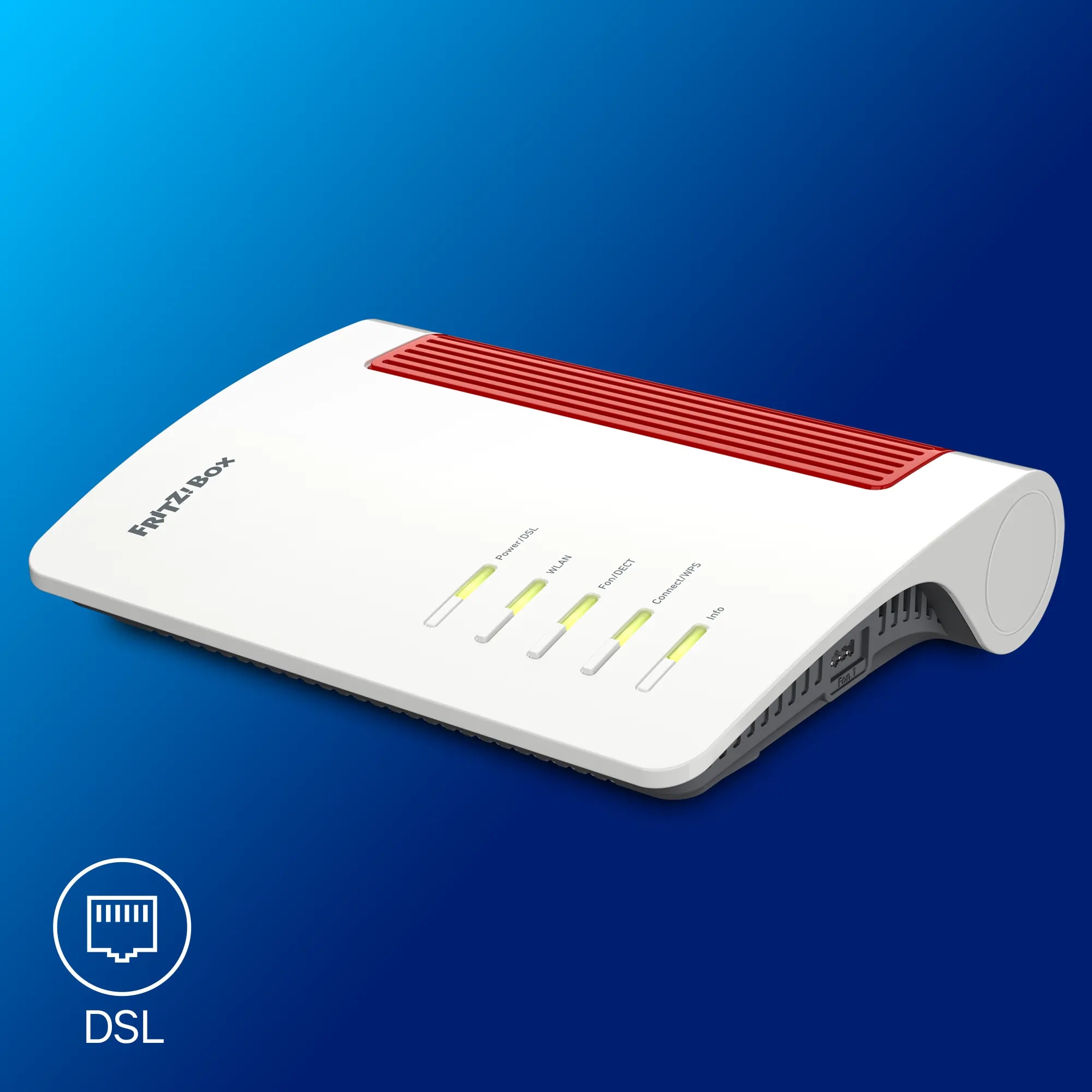 AVM FRITZ!Box 7690 DSL Wi-Fi 7 Router — Angled product view