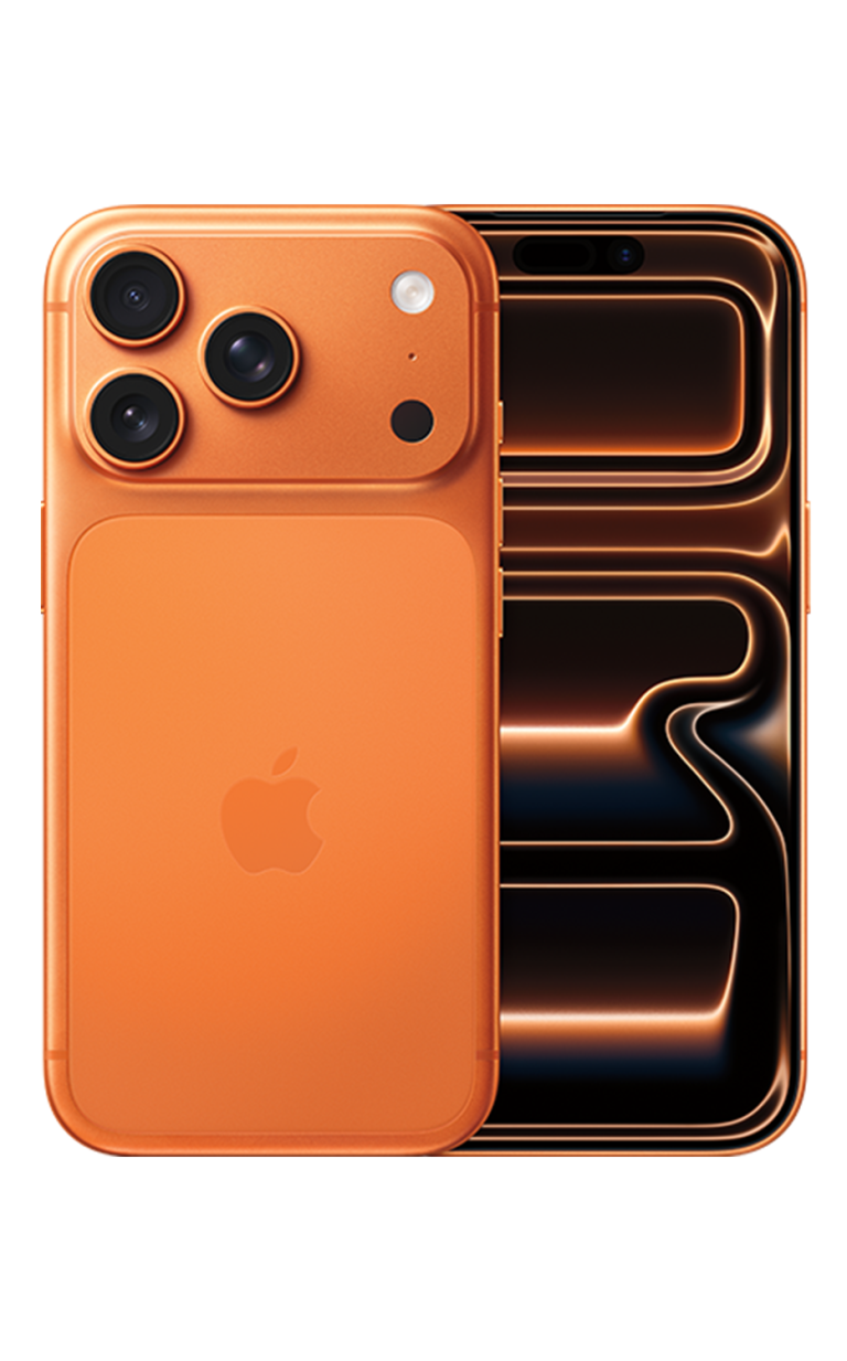 Apple iPhone 17 Pro Cosmic Orange — полный вид спереди и сзади