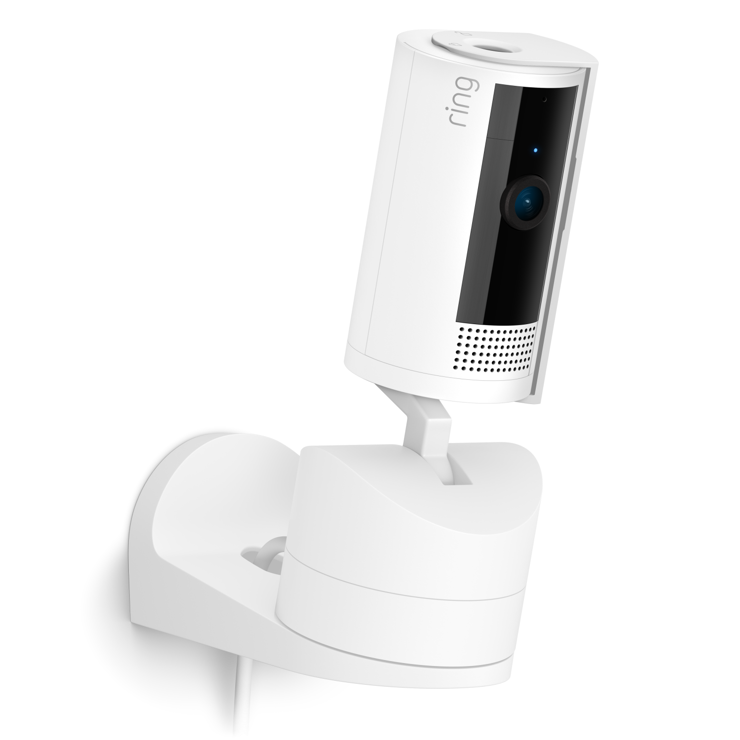 Ring Pan-Tilt Indoor Camera (White) — Wall mount view