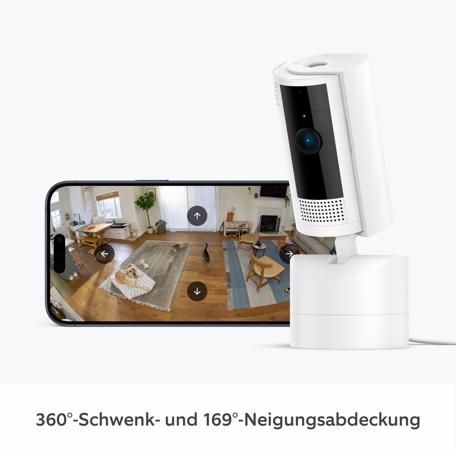 Ring Pan-Tilt Indoor Camera (White) — Camera with Ring app demonstration