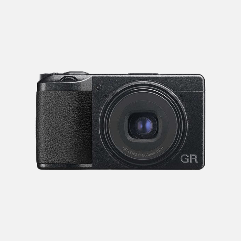 Ricoh GR IIIx Compact Camera (Black) — Front angled view