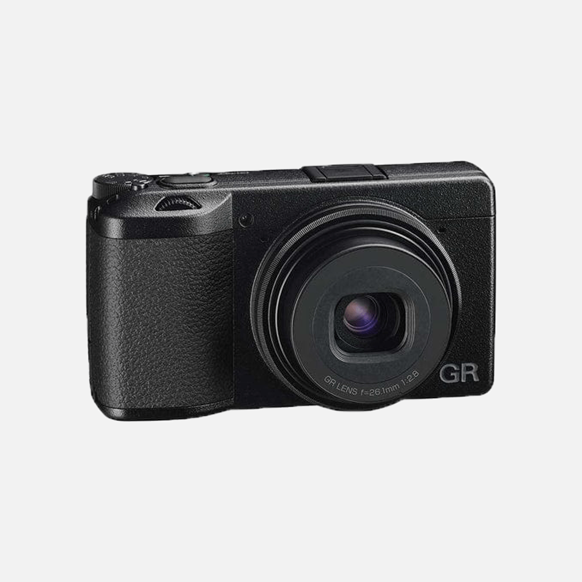 Ricoh GR IIIx Compact Camera (Black) — Front with lens extended