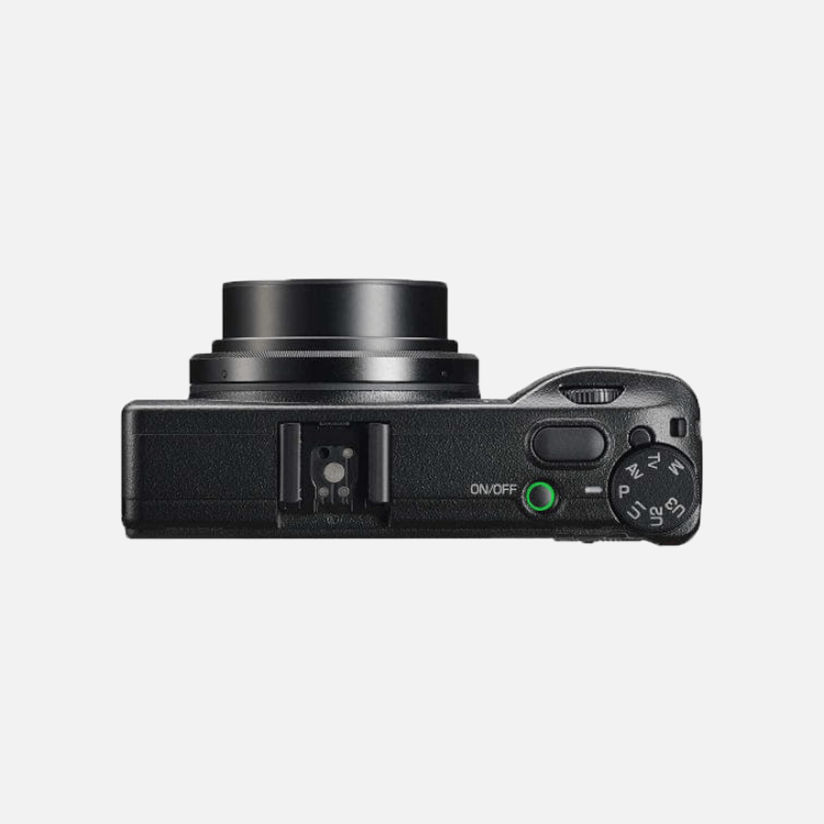Ricoh GR IIIx Compact Camera (Black) — Top view with lens extended