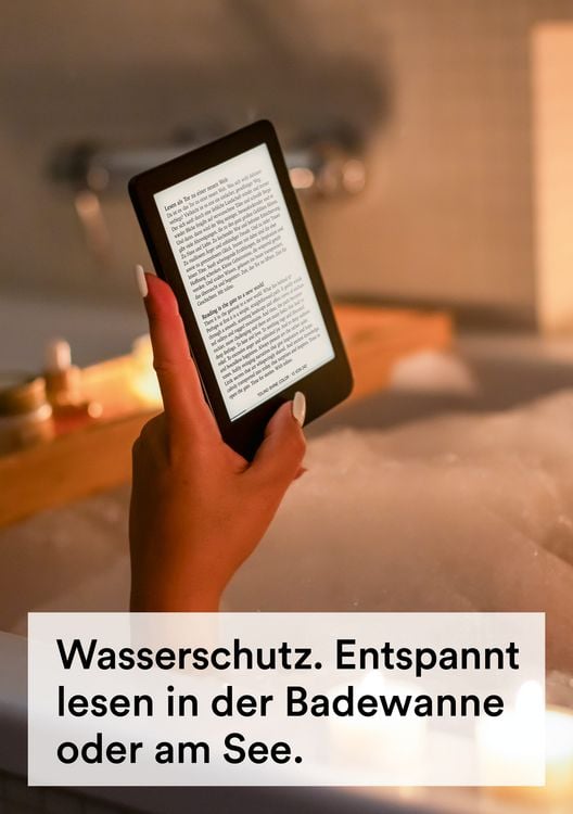 Black Tolino Shine Color eReader with an open book