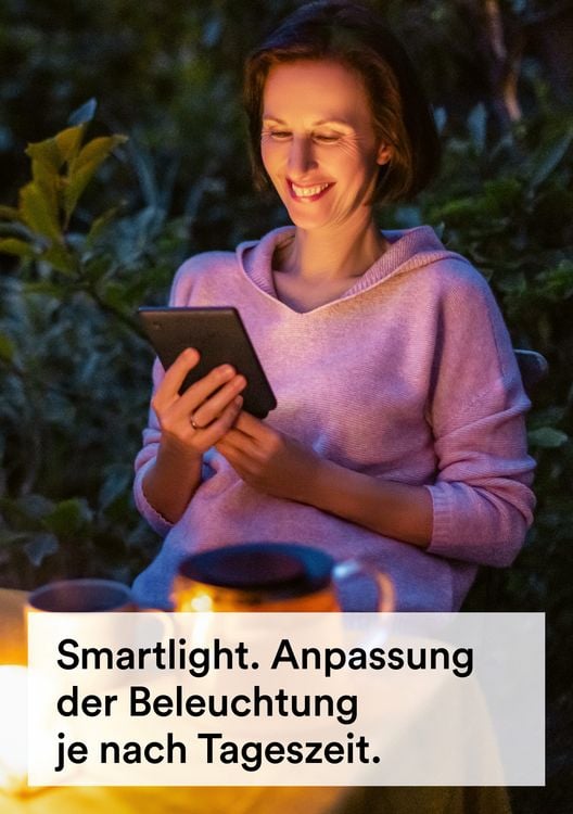 Black Tolino Shine Color eReader shown in hand