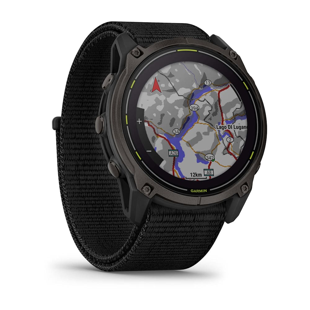 Garmin Enduro 3 51mm black carbon grey — Angled map screen