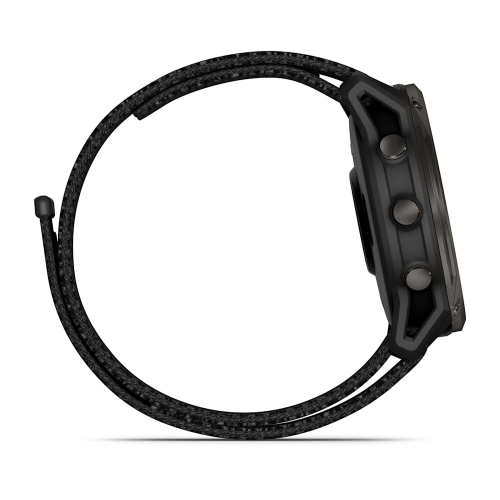 Garmin Enduro 3 51mm black carbon grey — Side profile with UltraFit band