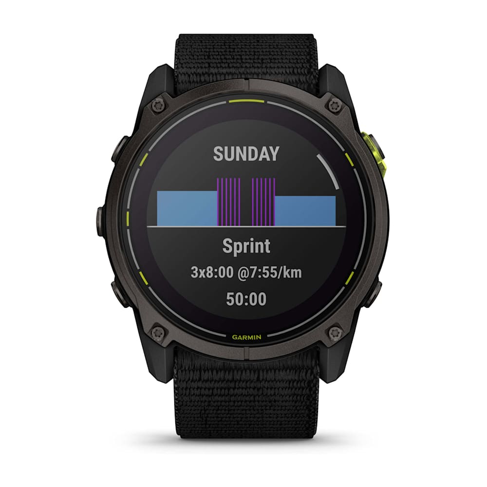 Garmin Enduro 3 51mm black carbon grey — Sprint training screen