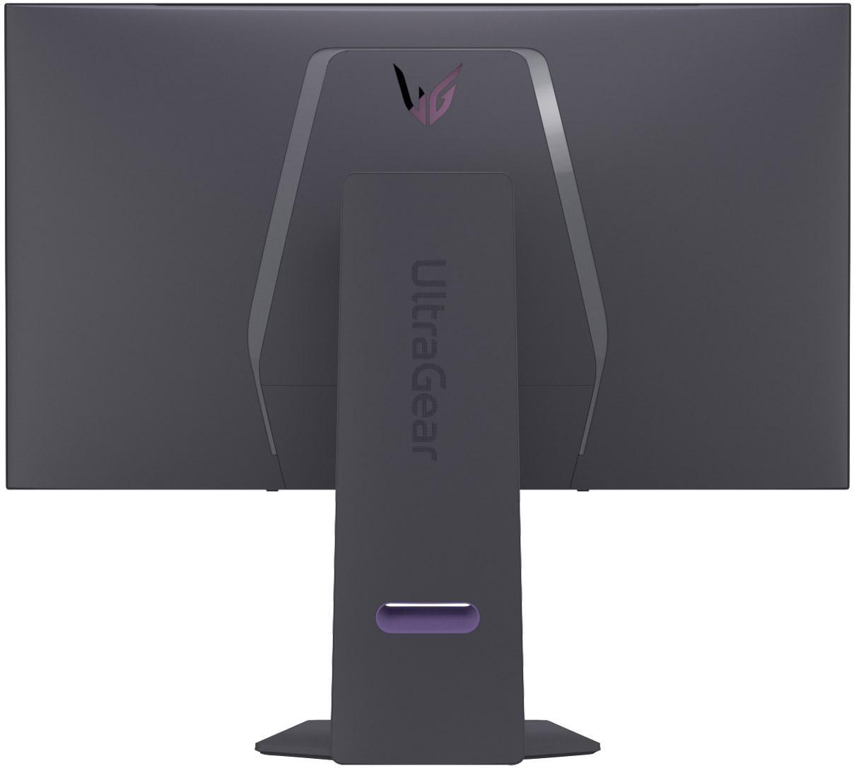 LG UltraGear OLED 32GS95UE-B monitor rear three-quarter view