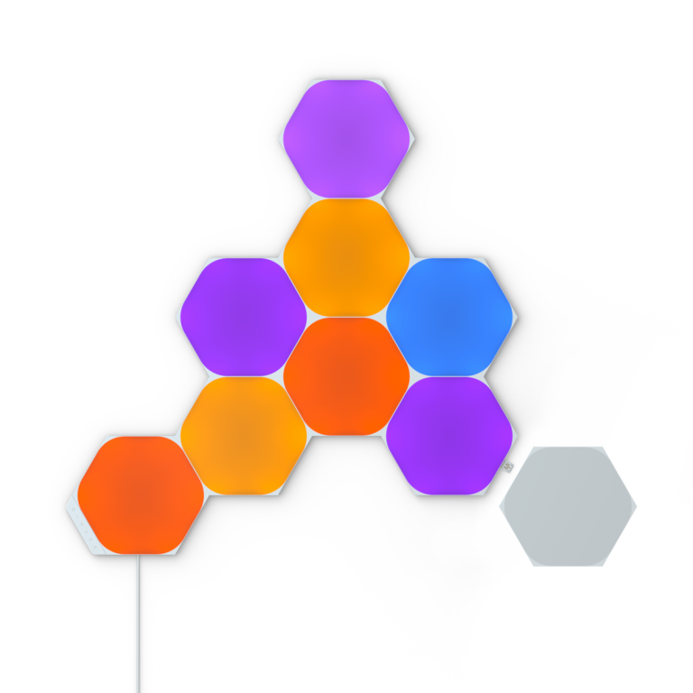 Nanoleaf Shapes White Hexagons nine-panel illuminated arrangement