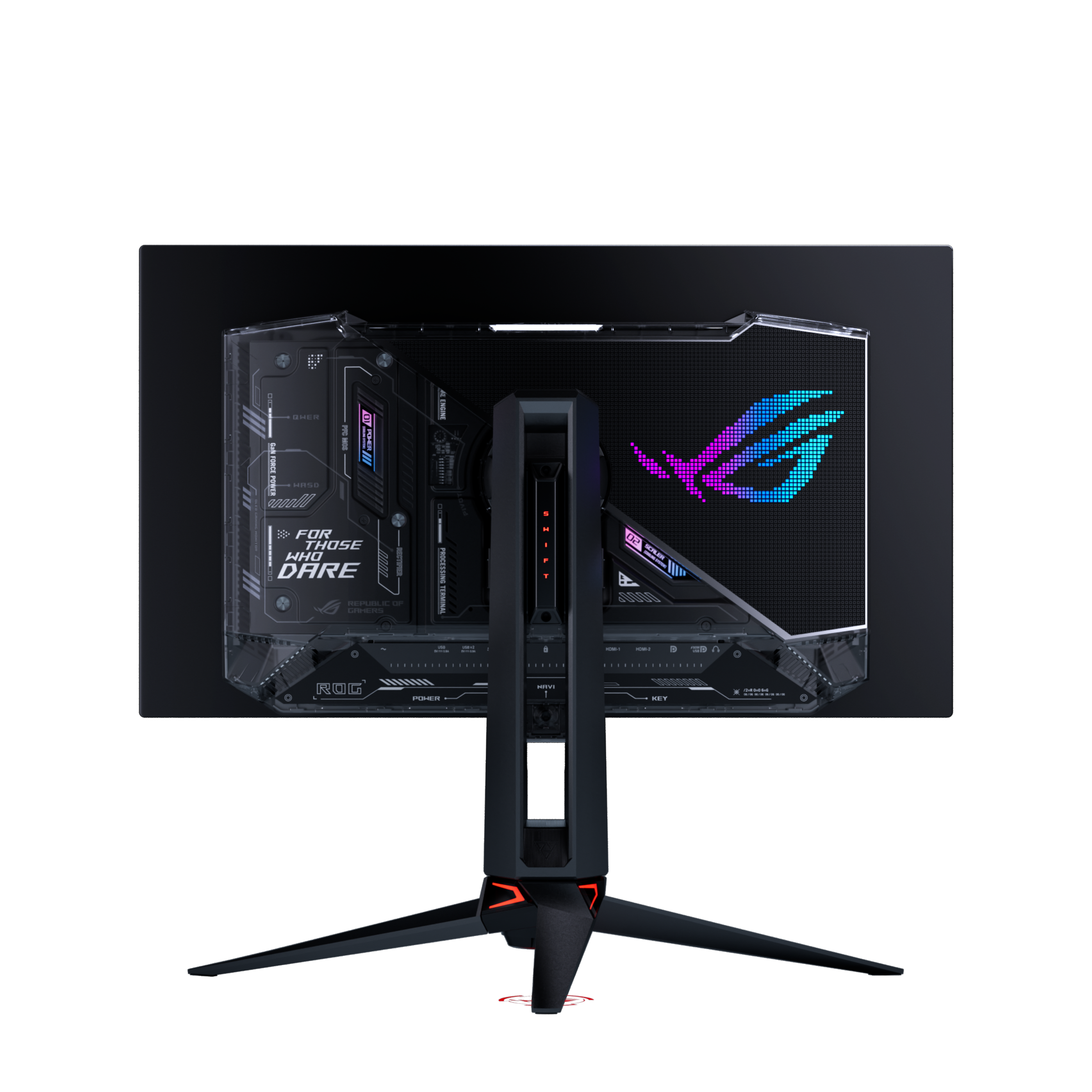 ASUS ROG Swift OLED PG27UCWM Gaming Monitor — straight rear view