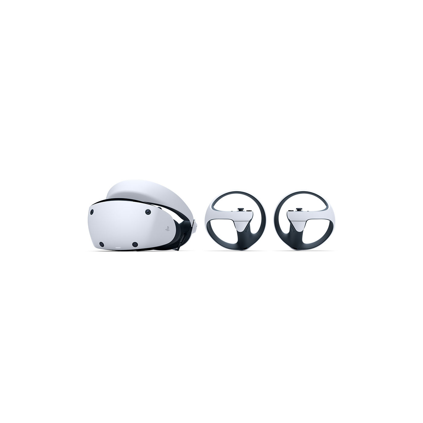 Sony PlayStation VR2 Headset with Sense Controllers — Headset and controllers, front view