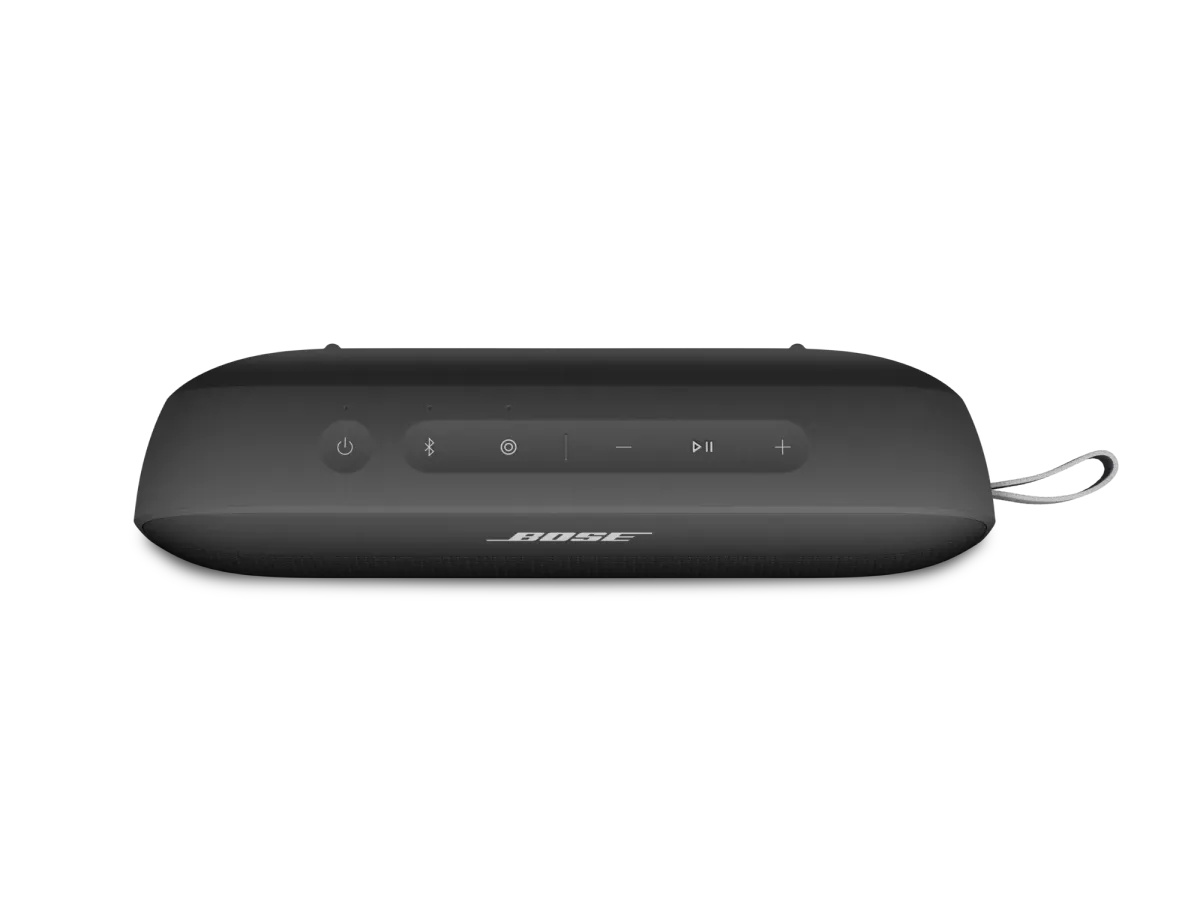 Bose SoundLink Flex Portable Speaker (2nd Gen, Black) — Top controls