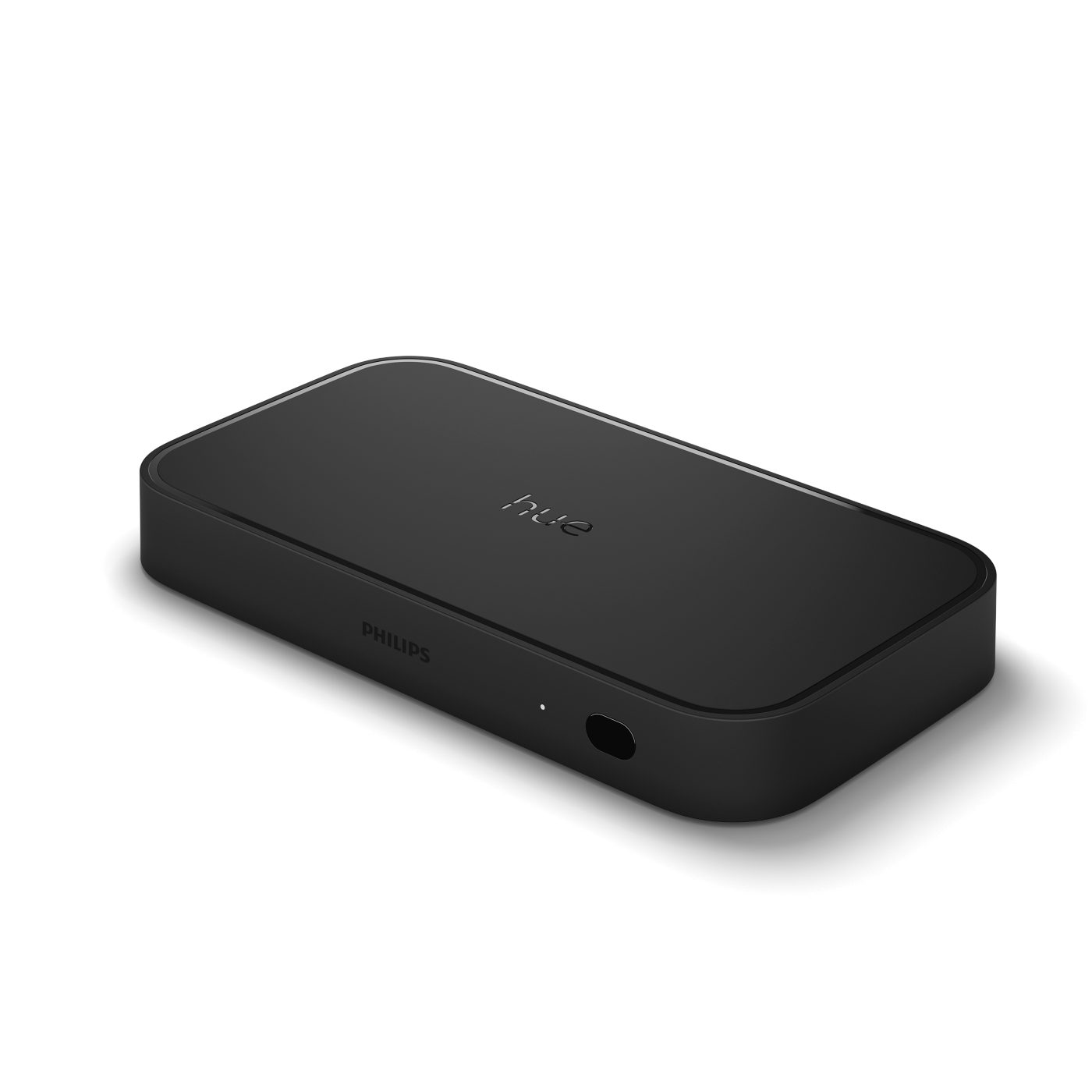 Philips Hue Play HDMI Sync Box 8K (Black) — Front angled view