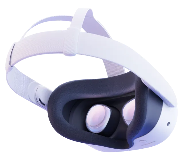 Meta Quest 3S 256GB Mixed Reality Headset (White) — Inside view showing the Fresnel lenses