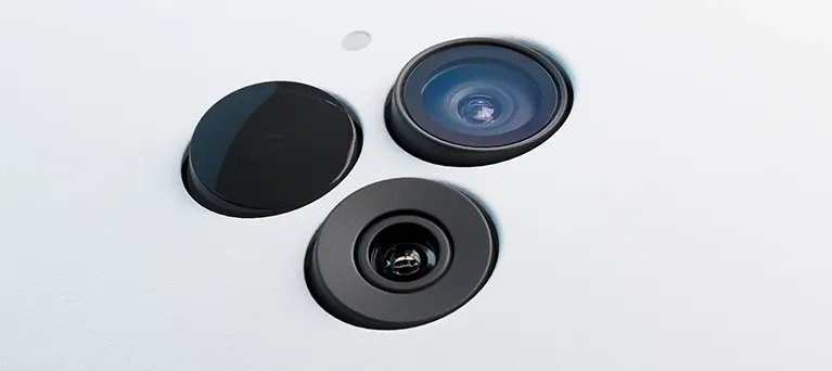 Meta Quest 3S 256GB Mixed Reality Headset (White) — Dual RGB camera close-up