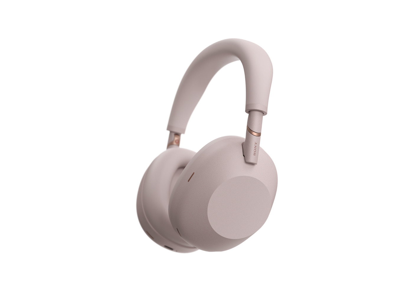Sony WH-1000XM6 Wireless Noise Cancelling Headphones (Sand Pink) — Three-quarter product view