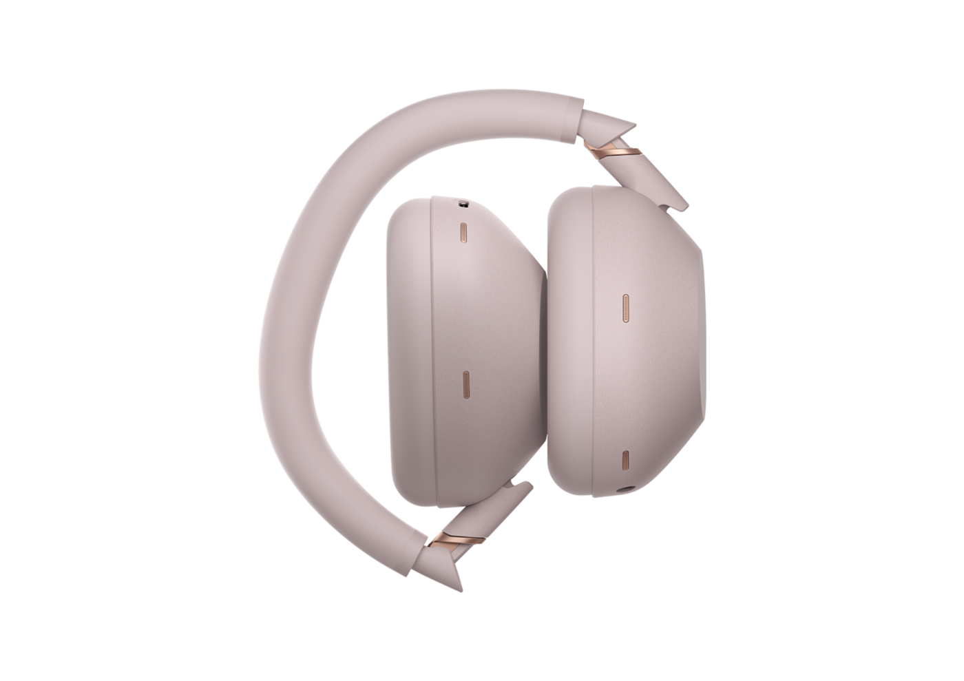 Sony WH-1000XM6 Wireless Noise Cancelling Headphones (Sand Pink) — Folded design and inner earcups