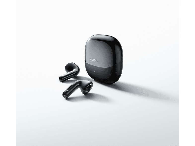 Xiaomi Buds 6 Graphite Black earbuds and charging case on a white background